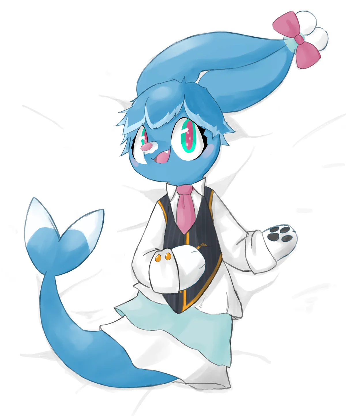 Brionne on a bed