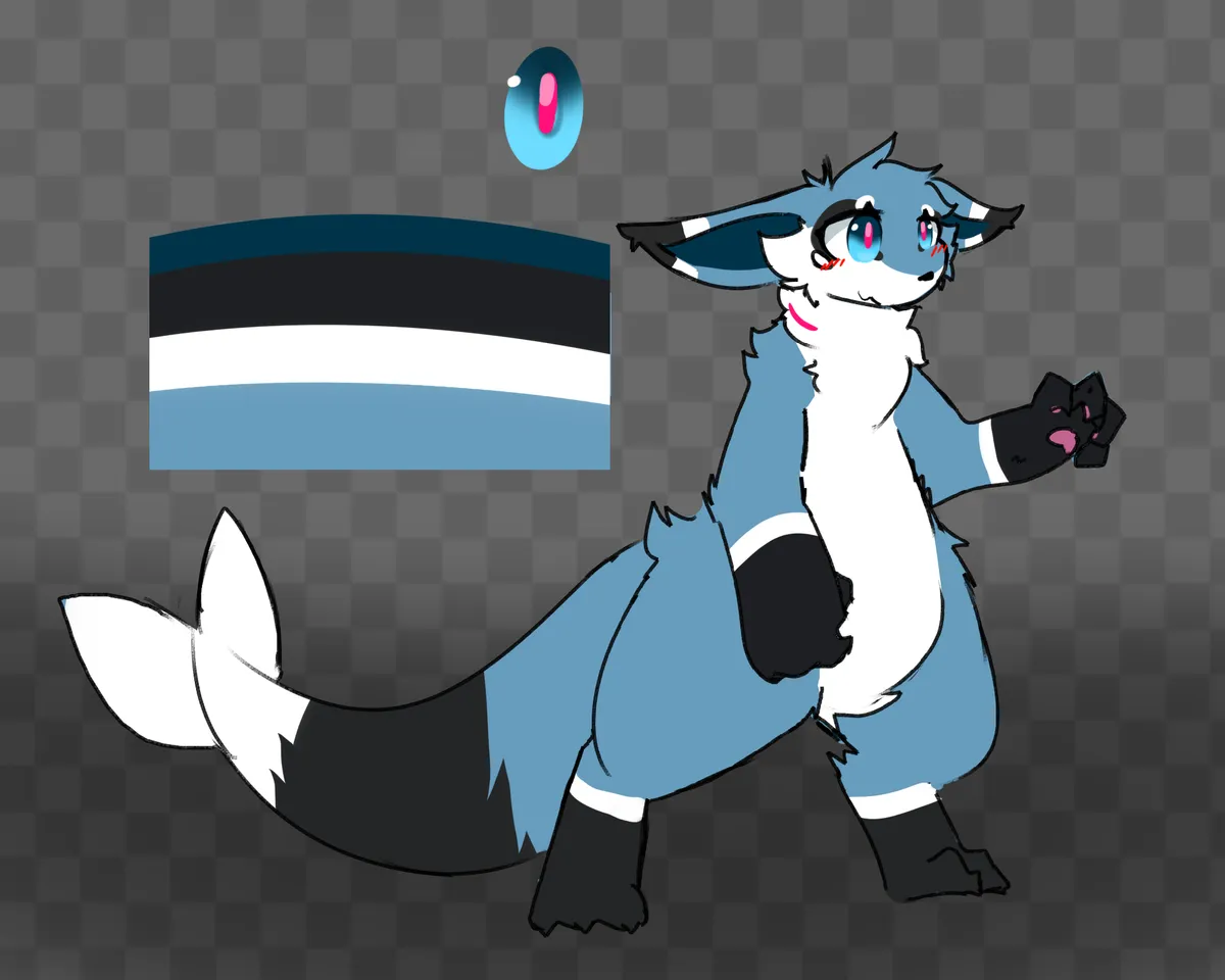 Blue fishdragon ref sheet